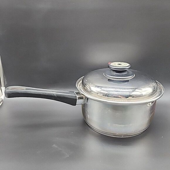 MAXAM 9 ELEMENT 2.5 Quart SAUCEPAN T304 SURGIGAL STAINLESS STEEL STEAM CONTROL - Picture 4 of 6